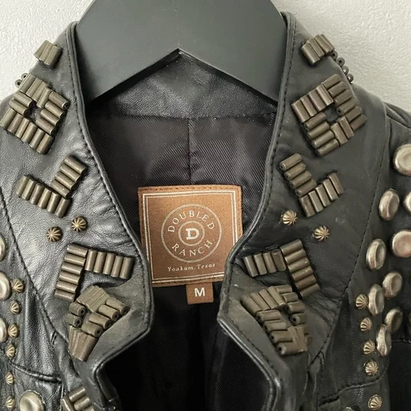 Double D Ranch Black Studded Leather Jacket - Picture 3 of 8